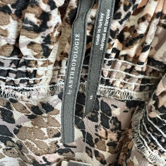 NWT new Anthropologie square neck slip dress animal snake print XS long brown - Picture 11 of 17